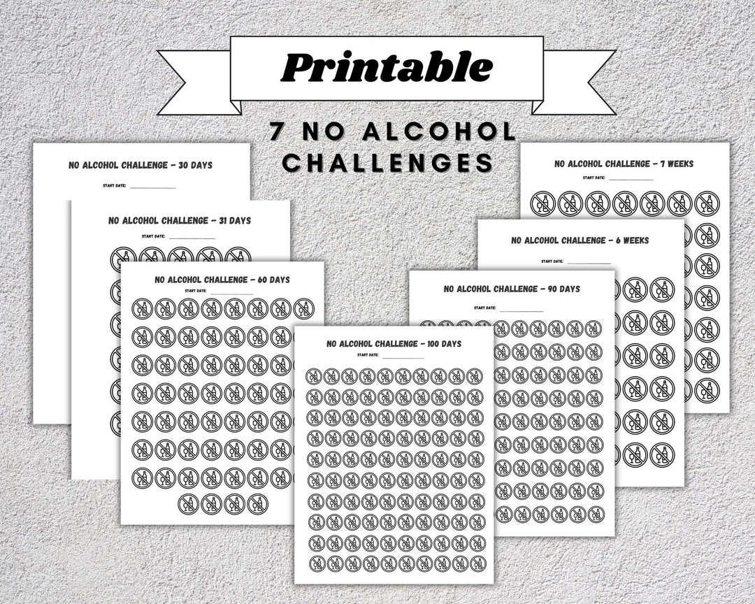 No Alcohol Challenges Bundle Alcohol Free Planner Sobriety Challenge No Alcohol Challenges Bundle Alcohol Free Planner Sobriety Challenge