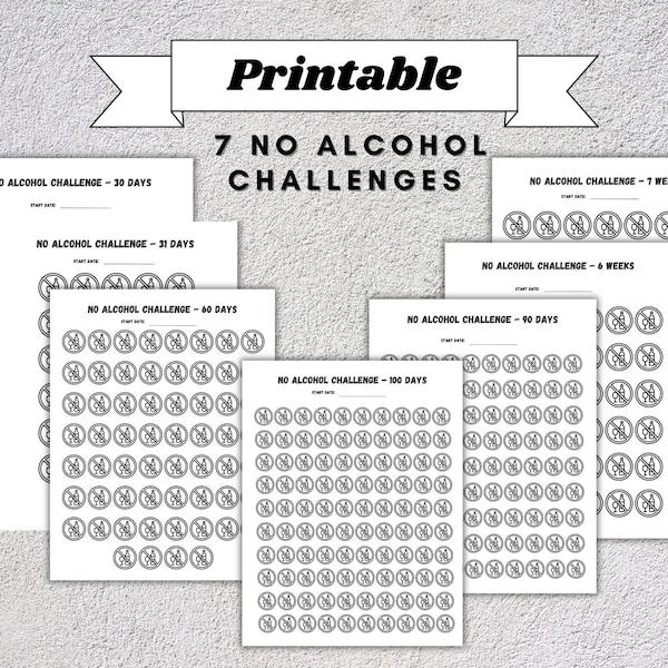 Printable Sobriety Calendar Etsy