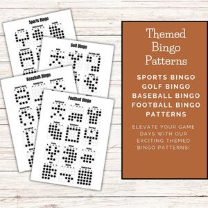 Printable Bingo Patterns BUNDLE | Sports Bingo Bundle | Party, Event, Classroom, Family, Game Board PDF, Sports, Football, Baseball, Golf