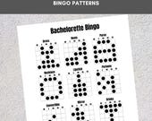 Printable Bingo Patterns | Bachelorette Bingo | 12 Fun Patterns | Party, Event, Classroom, Fundraiser, Family, Tournament, Game Board