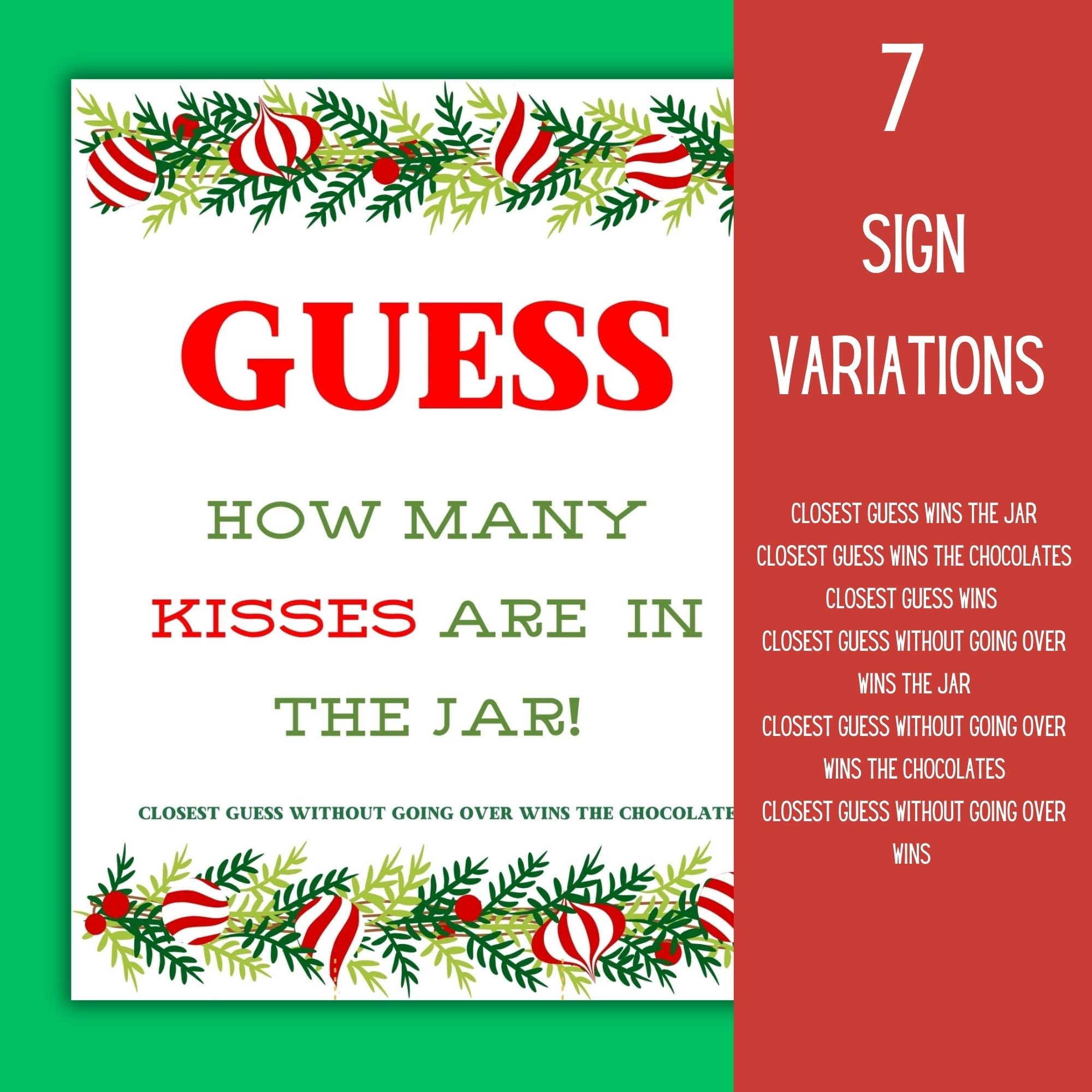 Guess How Many Game Guessing Game Candy Guessing Game Christmas Candy