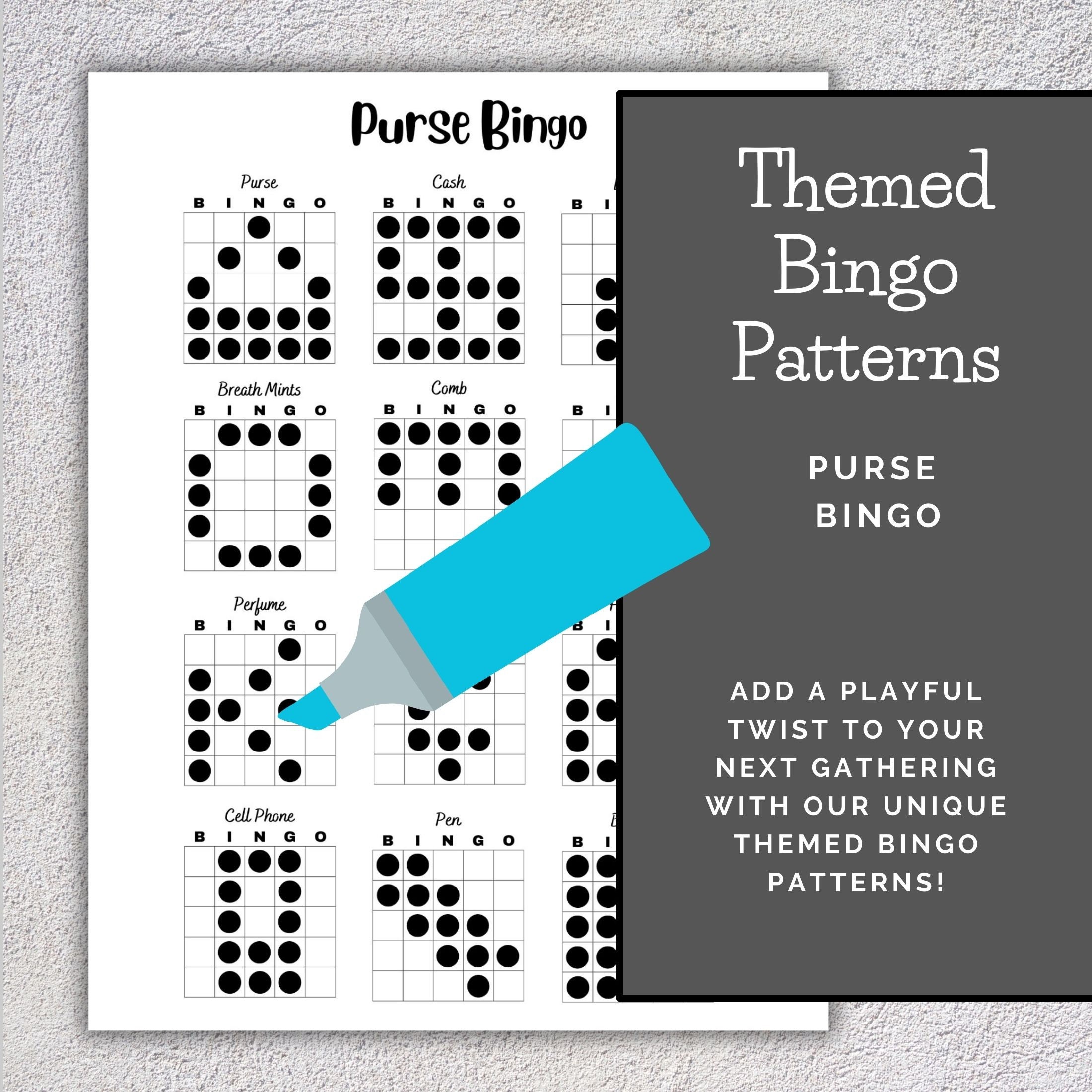 Bingo Patterns | Purse Bingo | Printable Bingo Games | Bingo Game ...