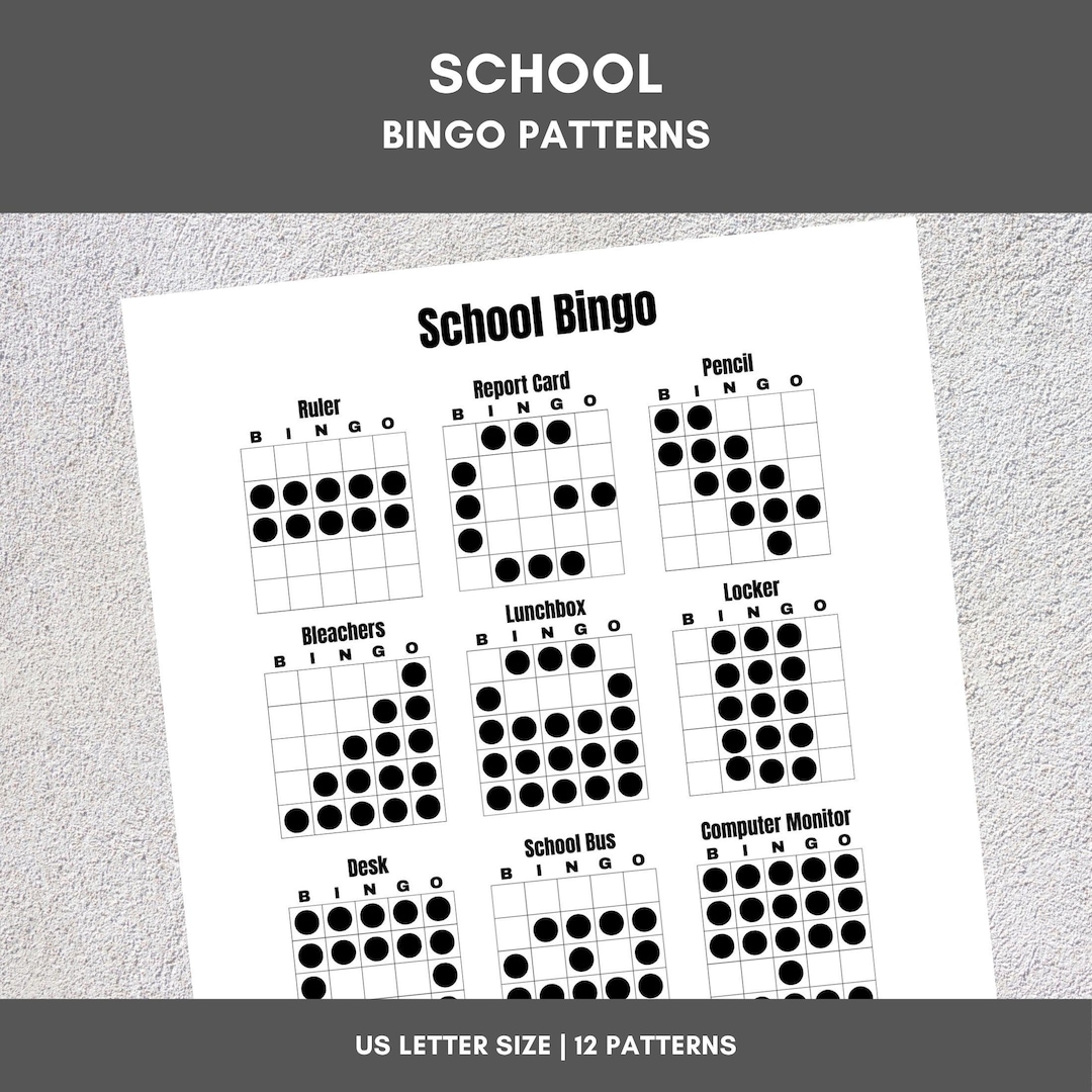 Printable Bingo Patterns | School Bingo | 12 Fun Patterns | Party ...