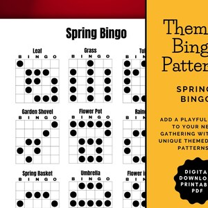 Printable Bingo Patterns | Spring Bingo | 12 Fun Patterns | Party ...
