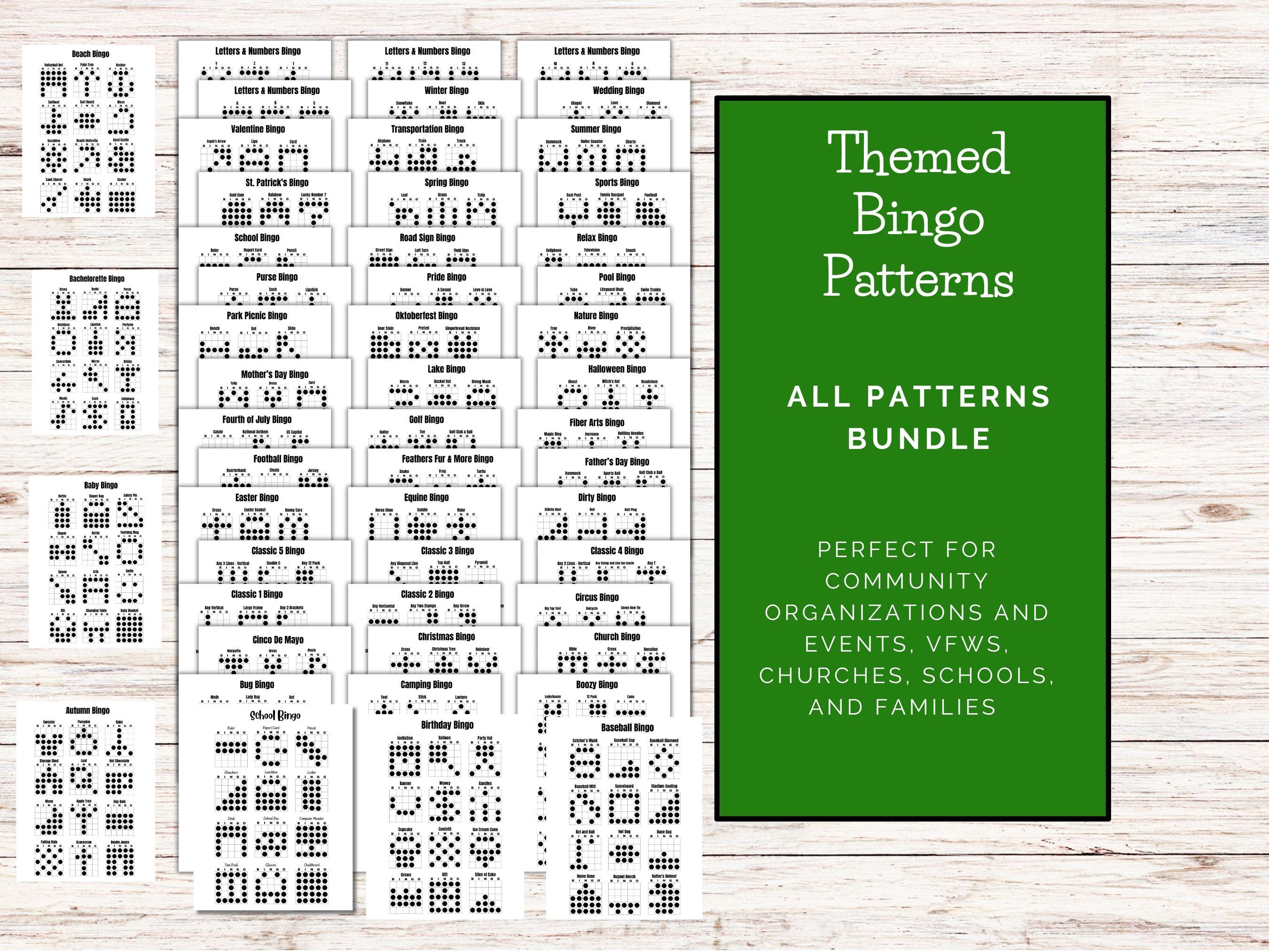 Printable Bingo Patterns BUNDLE | Big Bundle (all Games) | Party, Event ...