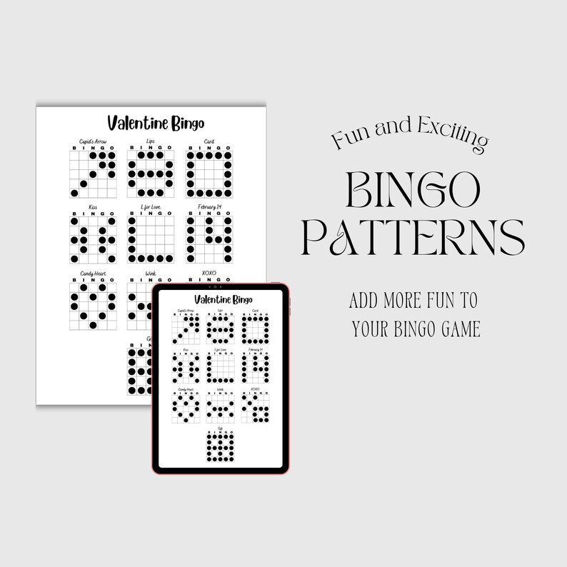 Bingo Patterns Valentine Bingo Printable Bingo Games Bingo Game