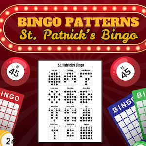 Printable Bingo Patterns | St. Patrick's Bingo | 12 Fun Patterns | Party, Event, Classroom, Fundraiser, Family, Tournament, Game Board image 4