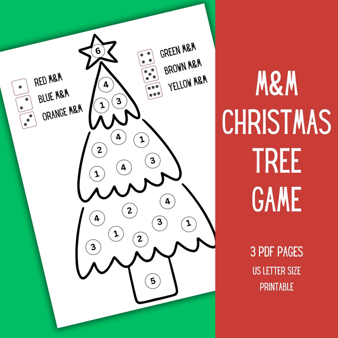 M&M Christmas Tree Game, Roll a Christmas Tree Game, Christmas Craft, Christmas Dice Game