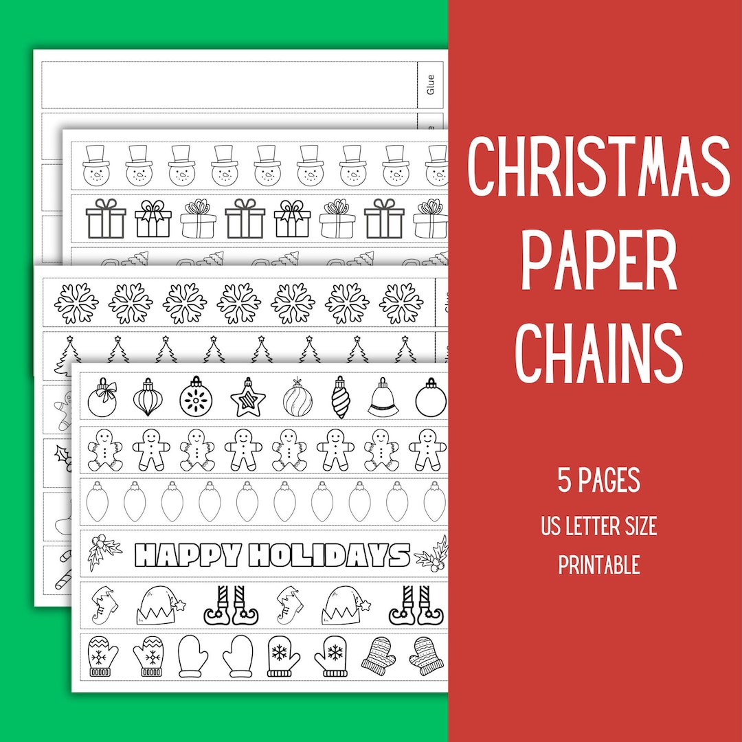 christmas-paper-chains-winter-paper-chains-tree-chains-garland-christmas-coloring-christmas-craft-paper-chain-craft-christmas-etsy
