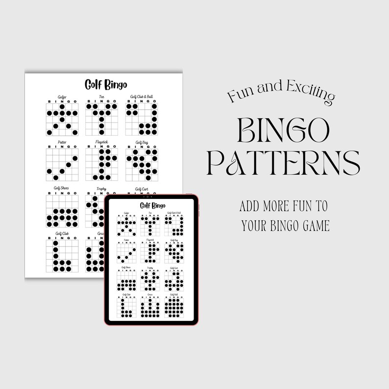 Bingo Patterns Golf Bingo Printable Bingo Games Bingo Game Bingo Patterns Golf Bingo Printable Bingo Games Bingo Game