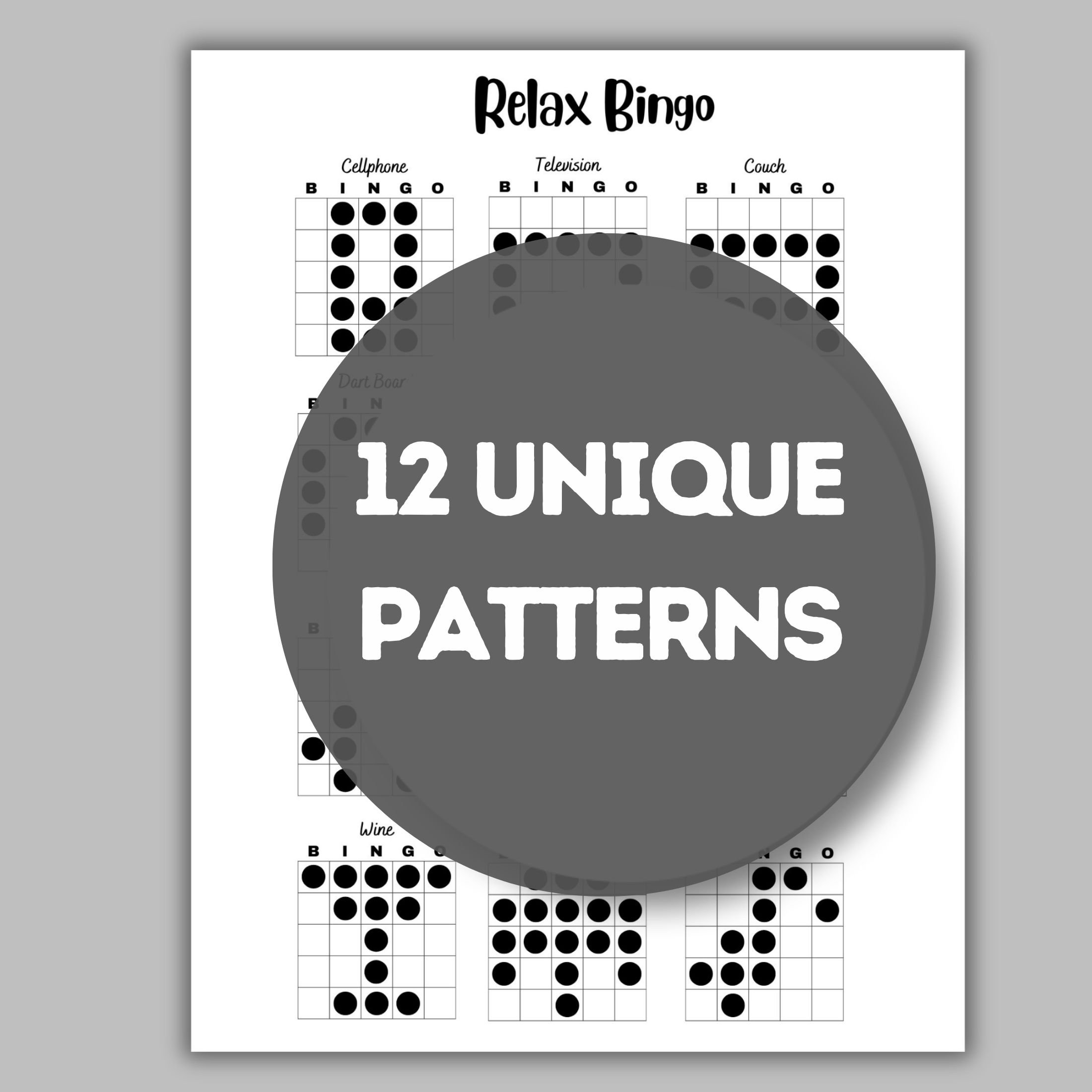 Bingo Patterns Relax Printable Bingo Games Bingo Game Patterns Bingo