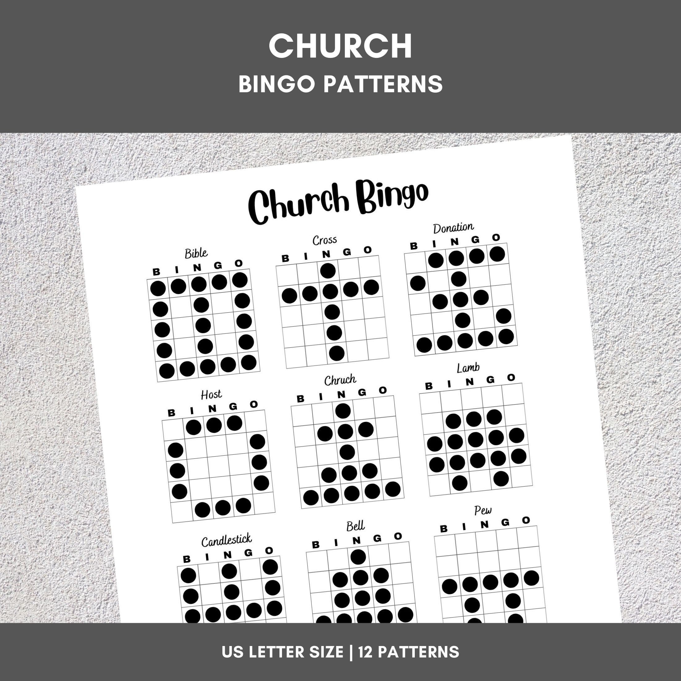 Bingo Patterns | Church Bingo | Printable Bingo Games | Bingo Game ...