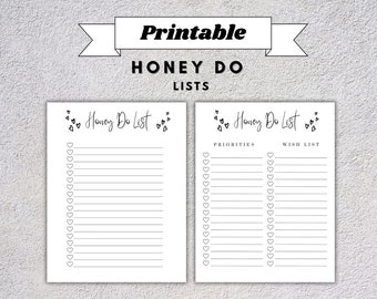 Honey Do List: Priorities, Task, Chore, Wish, Check List (Printable PDF)