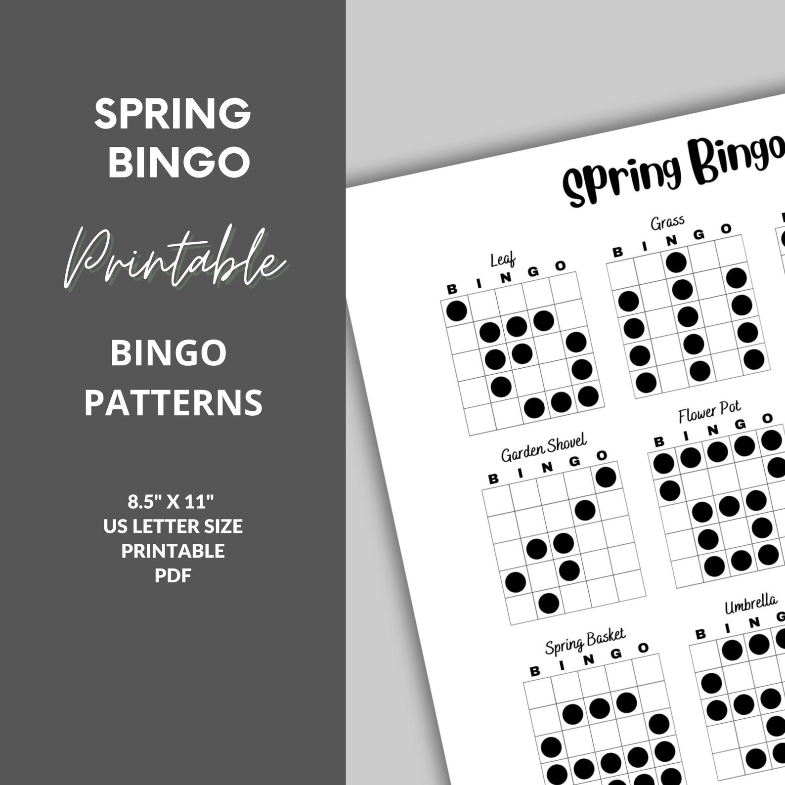 Bingo Patterns | Spring Bingo | Printable Bingo Games | Bingo Game ...