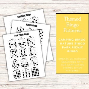 Printable Bingo Patterns BUNDLE | Outdoor Bundle | Party, Event, Classroom, Family, Game Board PDF,  Picnic, Camping, Nature