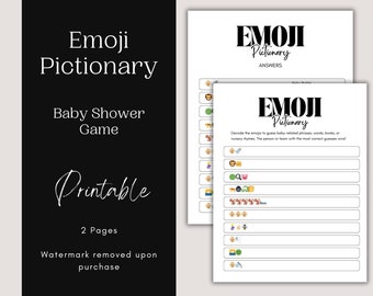 Baby Shower Game: Emoji Pictionary - Printable Party Activity (PDF)
