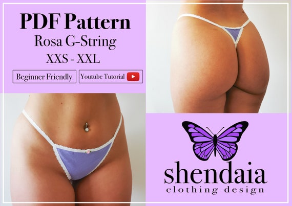 Women's Panties Pattern, Sewing Tutorial, Size XS 5XL, Ruffle