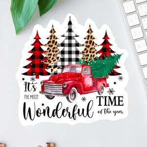 It's The Most Wonderful Time Of Year Aufkleber, Roter LKW Aufkleber, Weihnachtsaufkleber, Laptop Aufkleber, Frohe Feiertage Magnet, Winter Vibes
