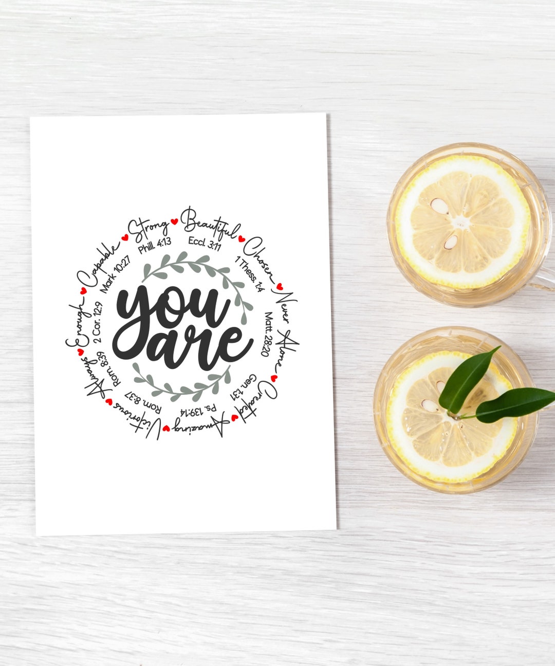 You Are Strong Greeting Card, Scripture Card, Empowering Women