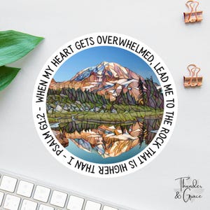 When My Heart Is Overwhelmed Sticker, Bible Sticker Pack, Faith Sticker, Religious Decal, Bible Study Decal, Tell It On The Mountain