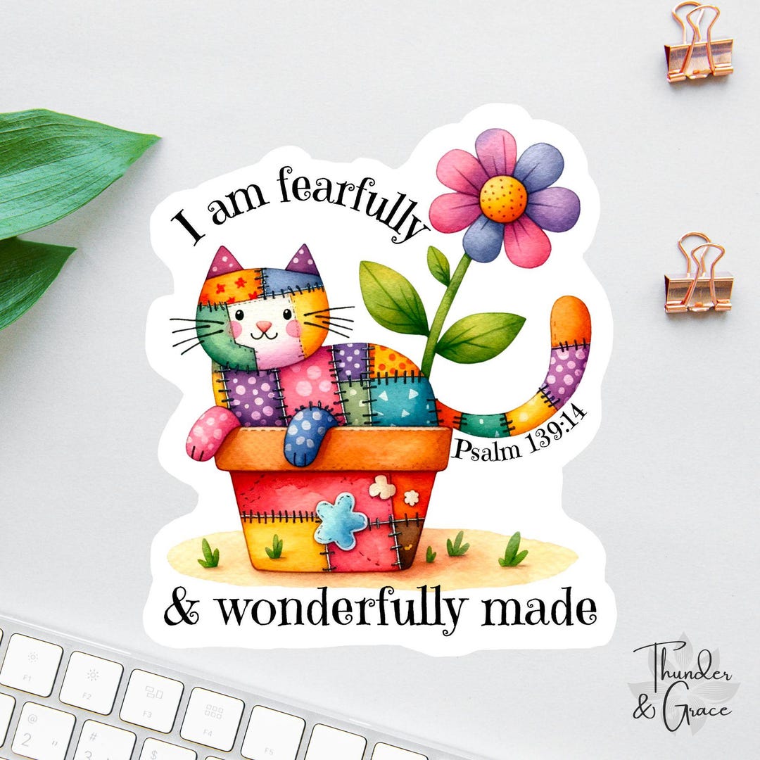 Fearfully and Wonderfully Made Sticker, Affirmation Sticker, Laptop ...
