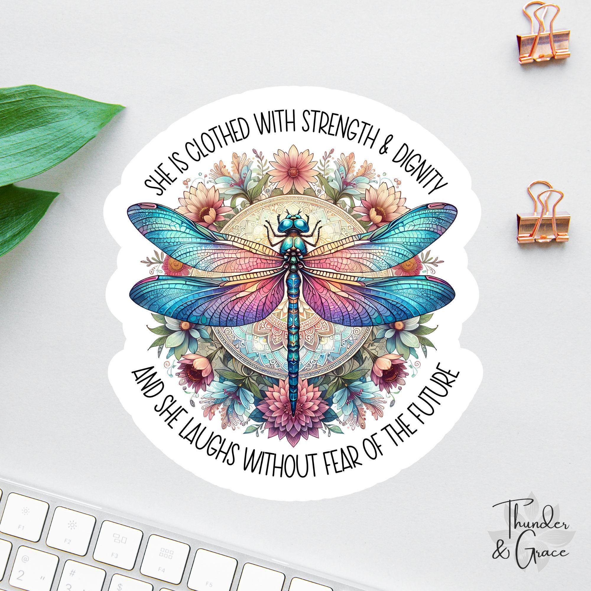 She is Clothed With Strength Sticker, Words of Affirmation, Stickers ...