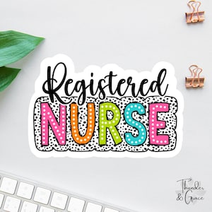 Adesivo de Enfermeira Registrada, Nascida para Ser Enfermeira, Adesivo de Enfermeira, Presente para Futura Enfermeira, Adesivo para Laptop, Adesivo para Garrafa de Água, Presente de Agradecimento à Enfermeira