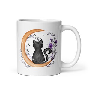 Cute Cat Mug, Floral Cat Mug, Best Friend Gift, Black Cat Mug, Coffee Lover Gift, Halloween Cat Mug, Cat Lover Gift, Birthday Gift For Her