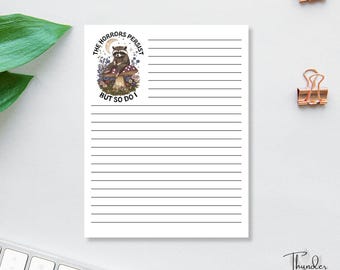 The Horrors Persist But So Do I Notepad, Funny Office Meme Gift
