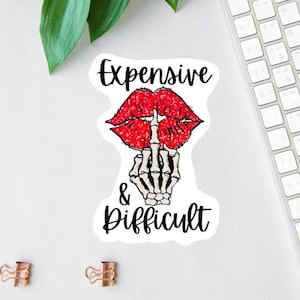 Teurer und schwieriger Aufkleber, lustiger Laptop Aufkleber, Helm Aufkleber, Kissy Lips Aufkleber, Wasserflasche Aufkleber, lustiger Auto Aufkleber, Totenkopf Aufkleber
