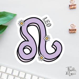 Pegatina de Leo, pegatinas del zodiaco retro, pegatina de Kindle Addict, pegatinas para tabletas, regalo para amantes de los libros, pegatina de libros, regalo de cumpleaños del horóscopo