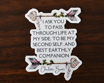 Jane Eyre Quote by Charlotte Bronte Sticker or Magnet | Encouraging Gifts For Her | Empowering Book Lover Quote | Girl Power Quotes