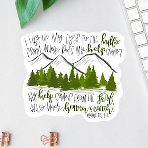 My Help Comes From The Lord Sticker, Psalms 121, Faith Sticker, Water Bottle Label, Bible Sticker Pack, Bible Journal Decal, Christian Decal