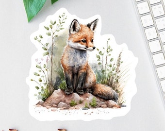 Woodland Fox Sticker, Fox Lover Decal, Forest Decal, Animal Lover Sticker, Car Decal, Laptop Decal, Water Bottle Decal, Woodland Animals