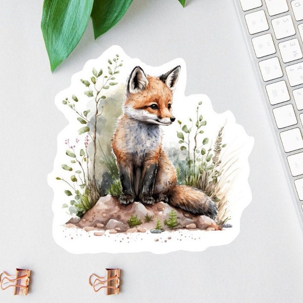 Woodland Fox Sticker, Fox Lover Decal, Forest Decal, Animal Lover Sticker, Car Decal, Laptop Decal, Water Bottle Decal, Woodland Animals