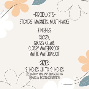 a white background with flowers and text that reads, products, magnets, multi