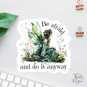 Be Afraid And Do Itbehälter Aufkleber, Wachstums-Mindset-Aufkleber, Komfortzone, Affirmation-Aufkleber, Fear Is A Liar, Therapeut CBT, Kindle-Aufkleber