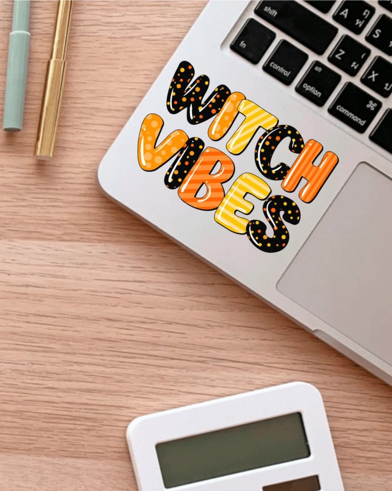 Witch Vibes Sticker | Cute Halloween Laptop Sticker | Colorful Water ...