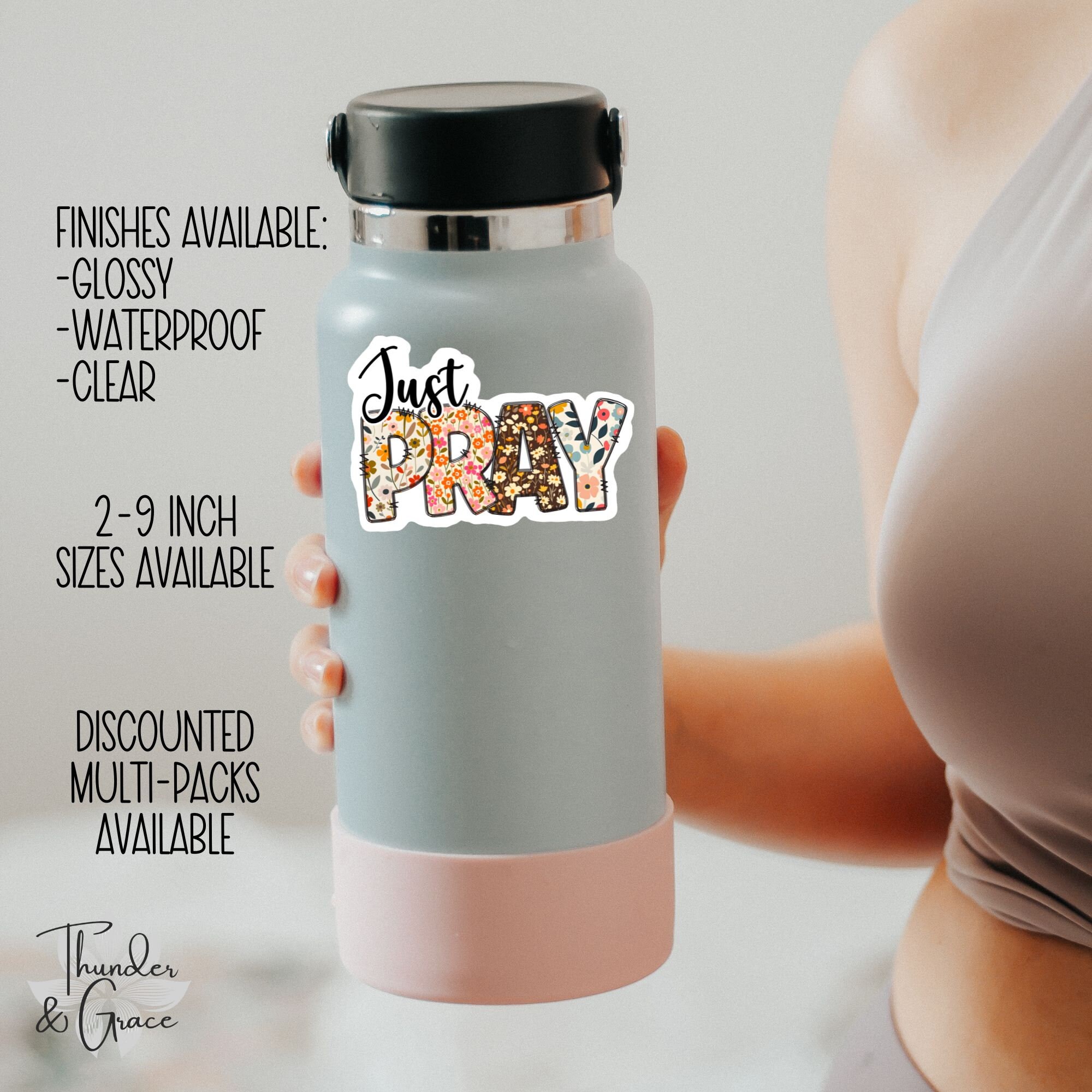 Just Pray Sticker, Faith Stickers, Bible Sticker Pack, Religious Decal ...
