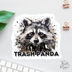 Trash Panda Stickers, Funny Raccoon Decals, Funny Gifts For Her, Best Friend Gift, Water Bottle Decal, Raccoon Lover Gift, Sarcastic Sticker