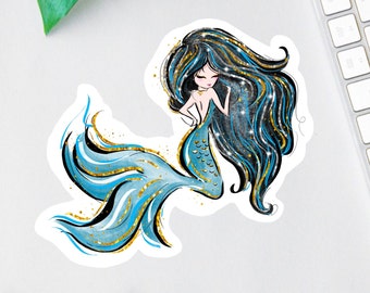 Glam Mermaid Sticker | Fantasy Laptop Sticker | Cute Water Bottle Label | Mermaid Sticker Pack | Be A Mermaid Decal | Car Decal | Birthday