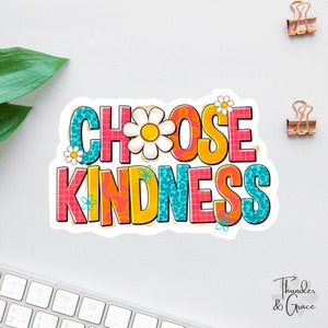 Adesivo Escolha a Gentileza, Adesivos de Afirmação, Adesivo para Laptop, Etiqueta para Garrafa de Água, Adesivo Seja Gentil, Adesivo para Professor, Adesivo para Assistente Social