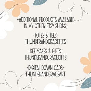 a white background with a flower pattern and a text box that reads additional products available