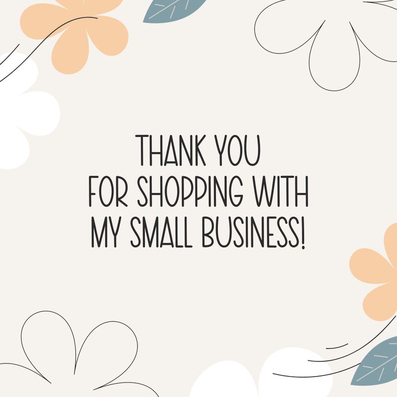 a thank card for a small business