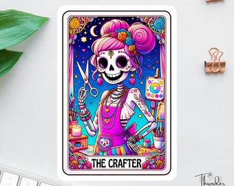 Pegatinas de The Crafter, calcomanías divertidas de cartas del tarot, tarot de The Crafter, regalo para scrapbooking, regalo divertido para mamá, regalo para mejor amiga, pegatina sarcástica
