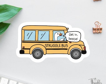 Pegatina de autobús con dificultades, pegatina divertida de ansiedad, pegatina sarcástica, todos mis sistemas están nerviosos, pegatina de salud mental, pegatina de terapia
