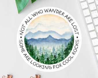 „Nicht alle, die wandern, sind verloren“-Aufkleber, lustiger Steinsammler-Aufkleber, Magnet „Leicht von Steinen ablenkbar“, Geschenk für Steinsammler, Wasserflaschenaufkleber