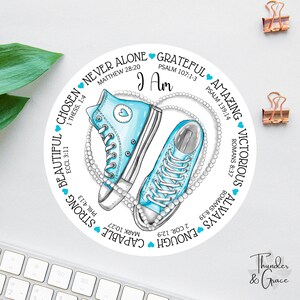 Ich bin Aufkleber, Affirmations-Aufkleber, Laptop-Aufkleber, Bibel-Aufkleber, Bibel-Journal-Abziehbild, Sonntagsschule-Aufkleber