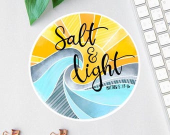 Salt And Light Sticker, Christian Sticker, Bible Verse Sticker, Faith Stickers, Christian Decal, Jesus Sticker, Bible Planner Sticker, Boho