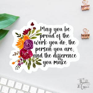 Sticker mag je trots zijn op het werk dat je doet Sticker maatschappelijk werker, schoolmaatschappelijk werker, therapeutsticker, sticker verpleegkundige, sticker leraar, cadeau leraar